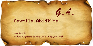 Gavrila Abiáta névjegykártya